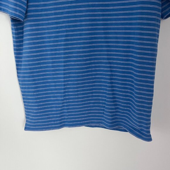 Johnnie O Hangin Out Blue Pink Striped Performance Polo Shirt Small Cotton - Picture 4 of 8